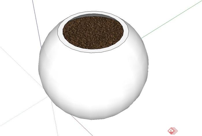 球形种植器皿设计su模型(1)