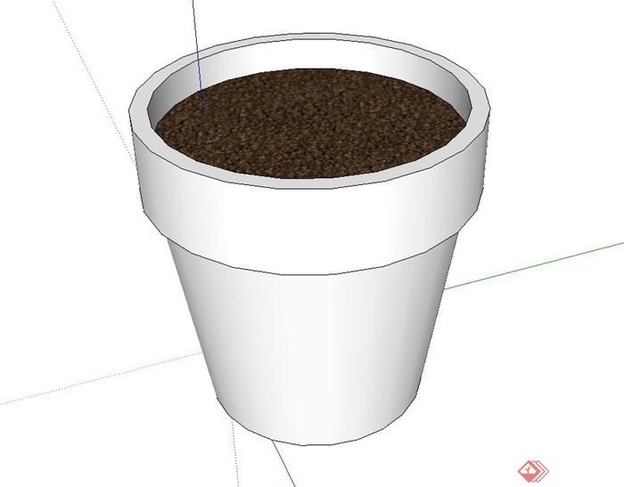 某现代种植花盆设计su模型(1)