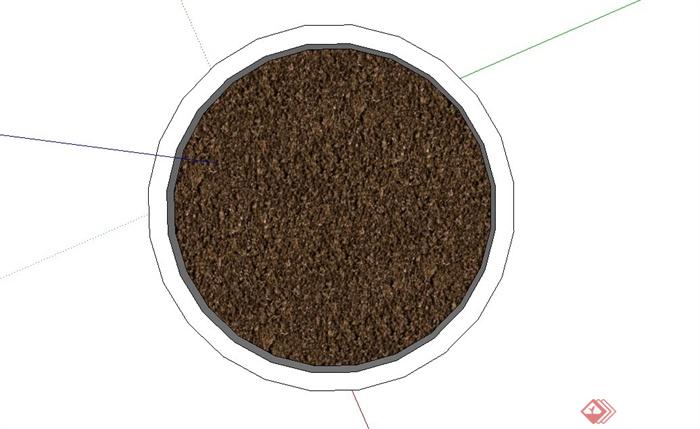 某现代种植花盆设计su模型(3)