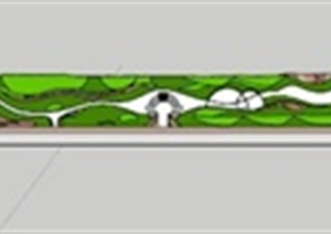 景观绿化带设计SU(草图大师)模型
