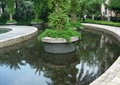 卵石水池,圆形树池