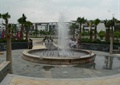 广场中心景观,喷泉水景,圆形水池,地面拼花