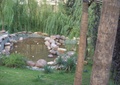小区小水池,景石,草坪