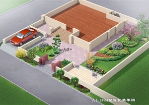 新农村庭院景观设计3D模型+效果图JPG