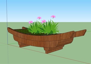 古典中式种植池设计SU(草图大师)模型