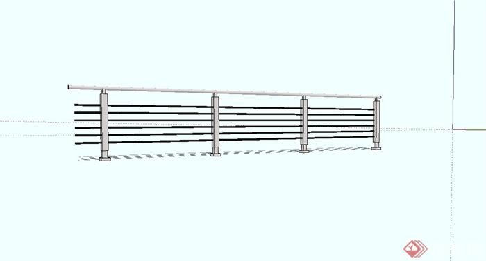 铁艺围栏栏杆设计su模型(3)
