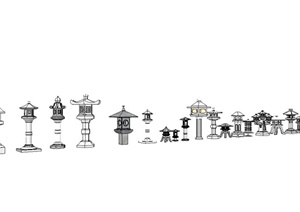 古典石灯塔设计SU(草图大师)模型
