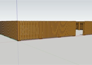 现代木质围墙设计SU(草图大师)模型