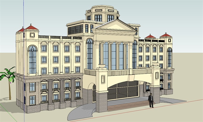欧式学校教学楼建筑设计su模型