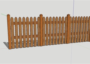 现代木栅栏、围栏设计SU(草图大师)模型
