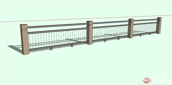 现代护栏栏杆设计su模型(1)