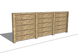 现代木围墙设计SU(草图大师)模型