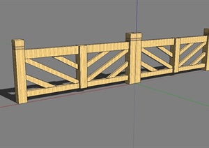 现代木质围栏设计SU(草图大师)模型