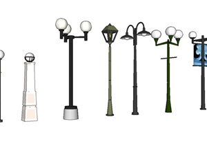 7种户外灯具设计SU(草图大师)模型