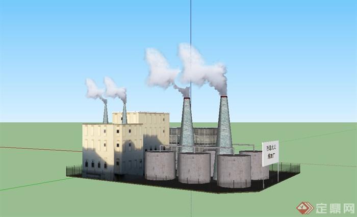 某现代炼油厂建筑设计su模型(2)