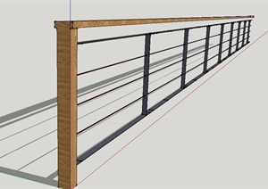 木质铁艺栏杆设计SU(草图大师)模型
