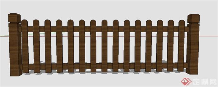 园林木质栅栏设计SU模型(1)