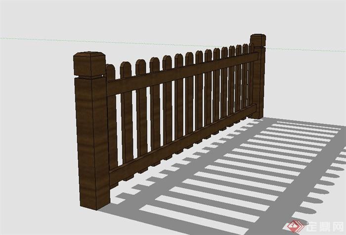 园林木质栅栏设计SU模型(2)