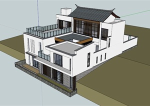 白族民居建筑设计SU(草图大师)模型