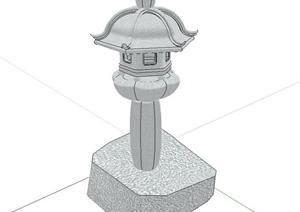 古典中式石燈设计SU(草图大师)模型