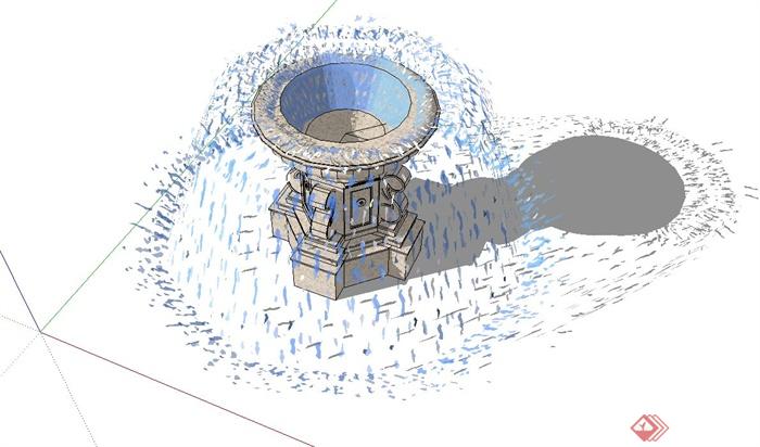 精致美观欧式水钵设计su模型(2)
