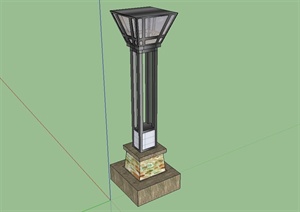 精美独特造型的景观灯柱设计SU(草图大师)模型
