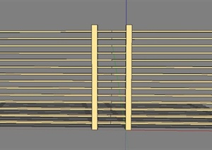 木质条形栏杆设计SU(草图大师)模型