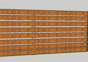 简约木板条围栏护栏SU(草图大师)模型