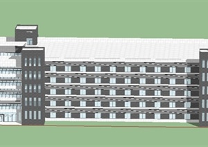某工厂五层办公楼建筑设计SU(草图大师)模型