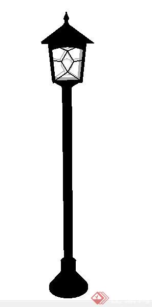 现代中式黑色庭院灯设计SU模型(1)