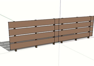 简单的木板围栏设计SU(草图大师)模型