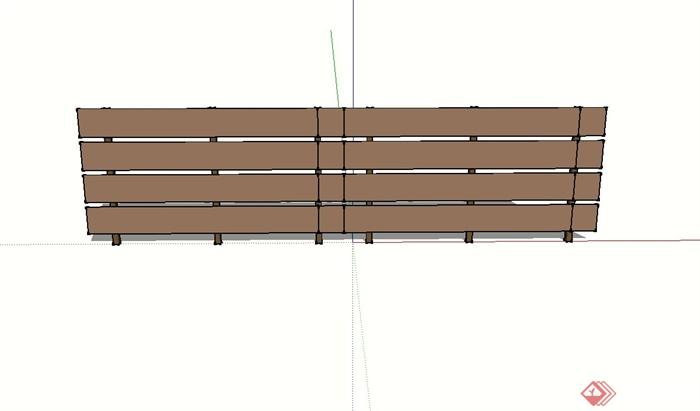 简单的木板围栏设计su模型(3)