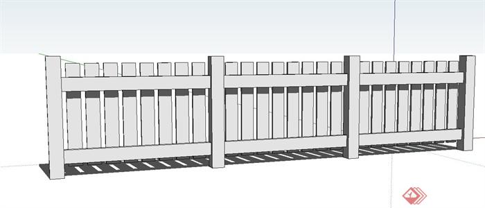 现代栅栏围栏设计su模型(1)