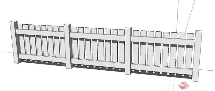 现代栅栏围栏设计su模型(2)