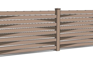 现代简约木质围栏栅栏SU(草图大师)模型