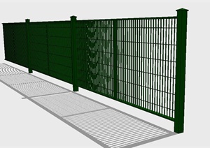 铁艺绿色网状栏杆设计SU(草图大师)模型