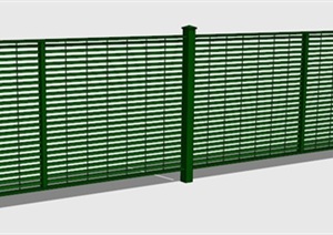 绿色木条镂空栏杆SU(草图大师)模型