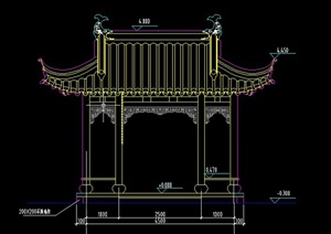 古典中式木质歇山亭设计cad施工图