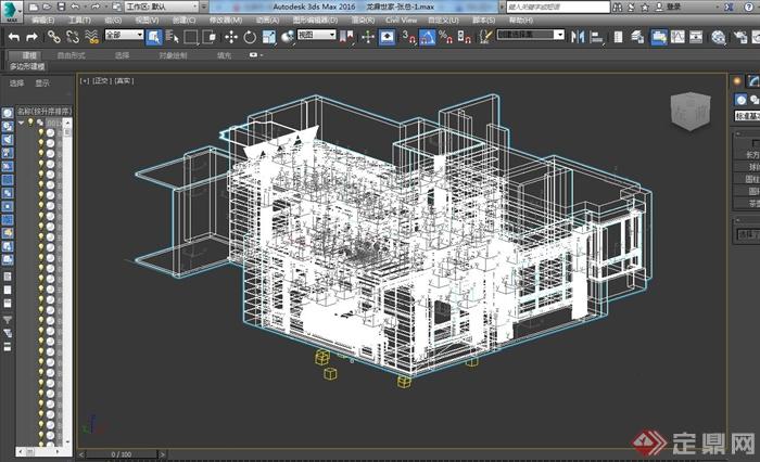 某欧式室内住宅家装设计（3d模型、cad方案、餐厅缩略效果图）(3)