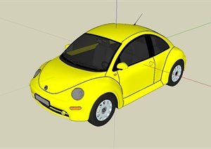 现代交通工具甲壳虫小型轿车设计SU(草图大师)模型
