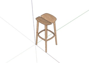 创意木质凳子设计SU(草图大师)模型