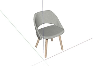 创意四角椅子设计SU(草图大师)模型
