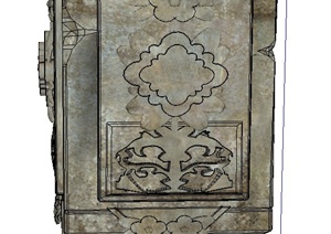 古典中式长方形石柱设计SU(草图大师)模型
