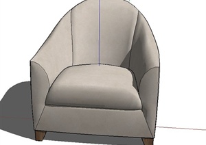 现代室内单人椅子设计SU(草图大师)模型