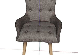 现代室内创意深色椅子设计SU(草图大师)模型