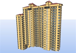 某小区高层住宅楼房建筑设计SU(草图大师)模型
