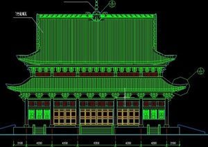 古典中式寺庙大雄宝殿建筑设计cad施工图