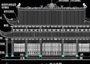 某两层古典中式文化建筑设计CAD完整的施工图