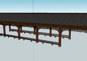 某古典中式长廊架设计SU(草图大师)模型