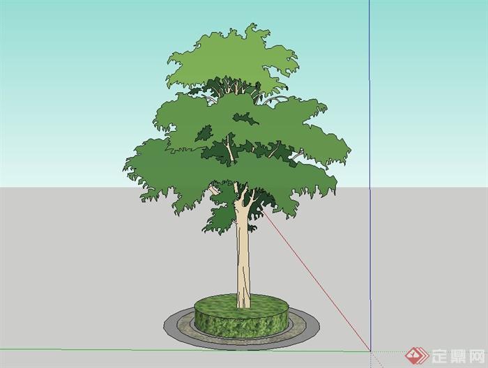 现代树池设计su模型(1)